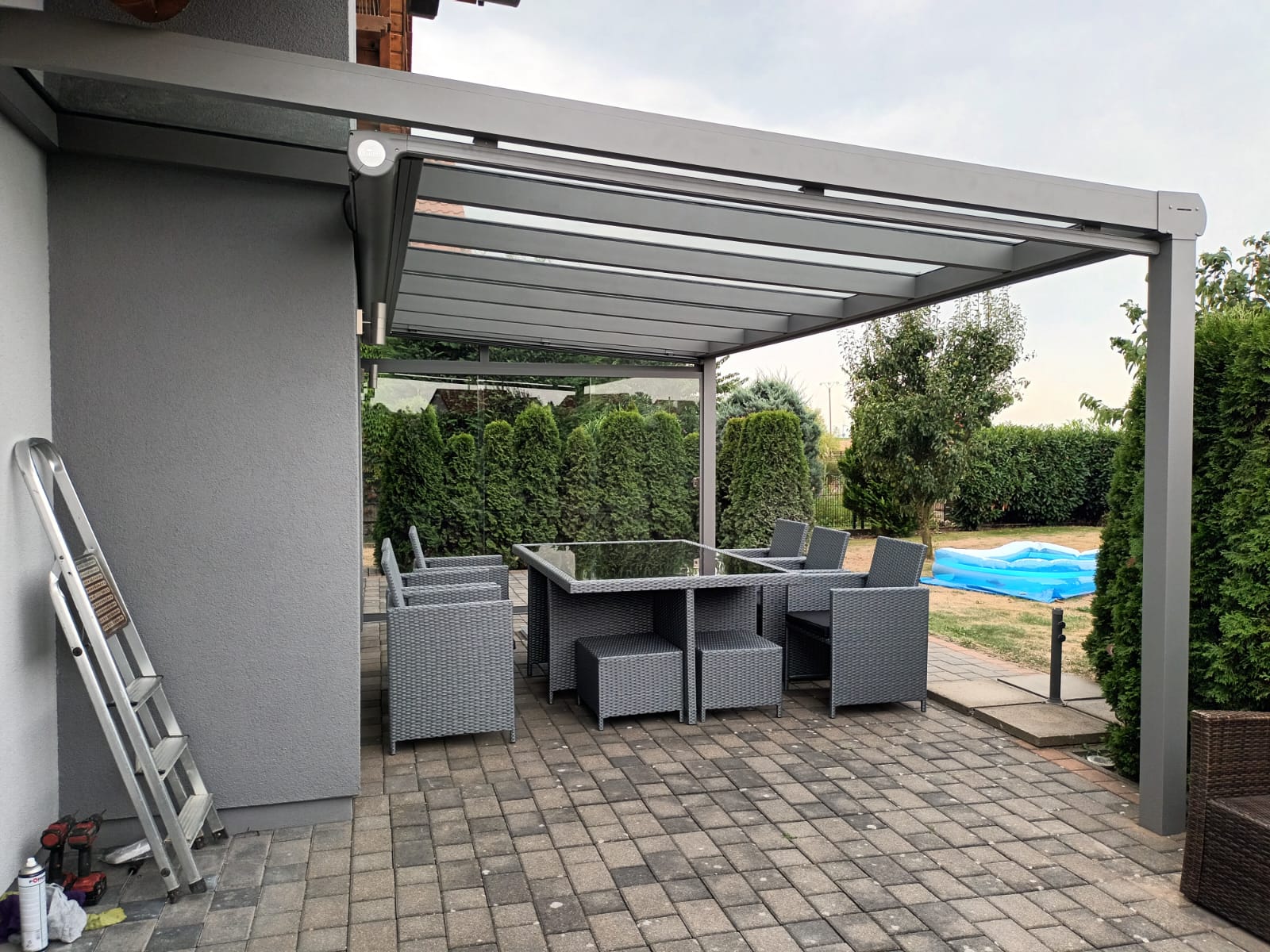 Neues Terrassendach Mit Beschattung Und Schiebet R Trend Bau Construction